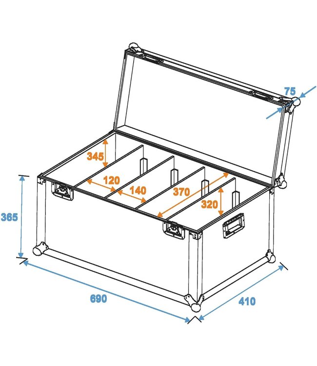 ROADINGER Flightcase 4x PRO Slim Size L