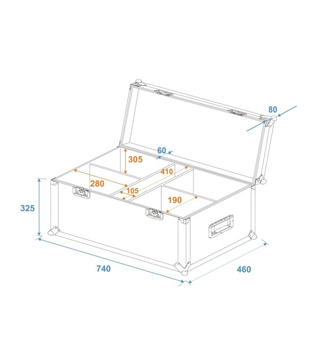 ROADINGER Flightcase 4x LED IP Tourlight 120