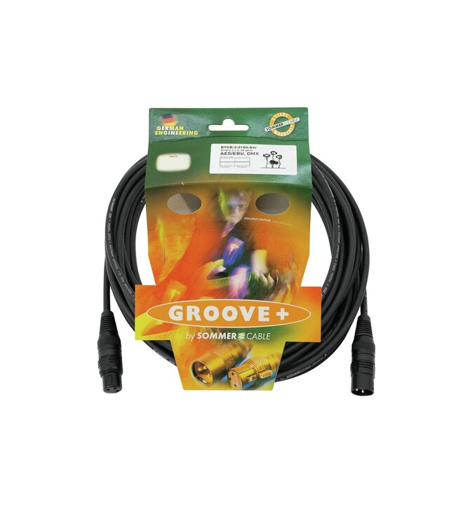 SOMMER CABLE DMX kabel XLR 3pin 25m zwart