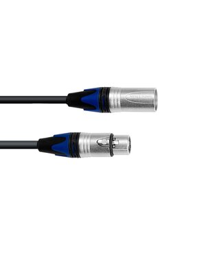 PSSO PSSO DMX kabel XLR COL blauw 3pin 5m Neutrik
