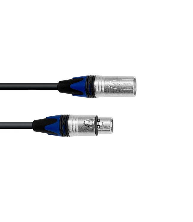 PSSO PSSO DMX kabel XLR COL blauw 3pin 5m Neutrik