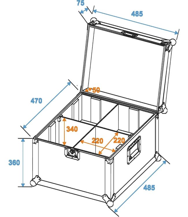 ROADINGER Flightcase 4x PAR-56 Spot long
