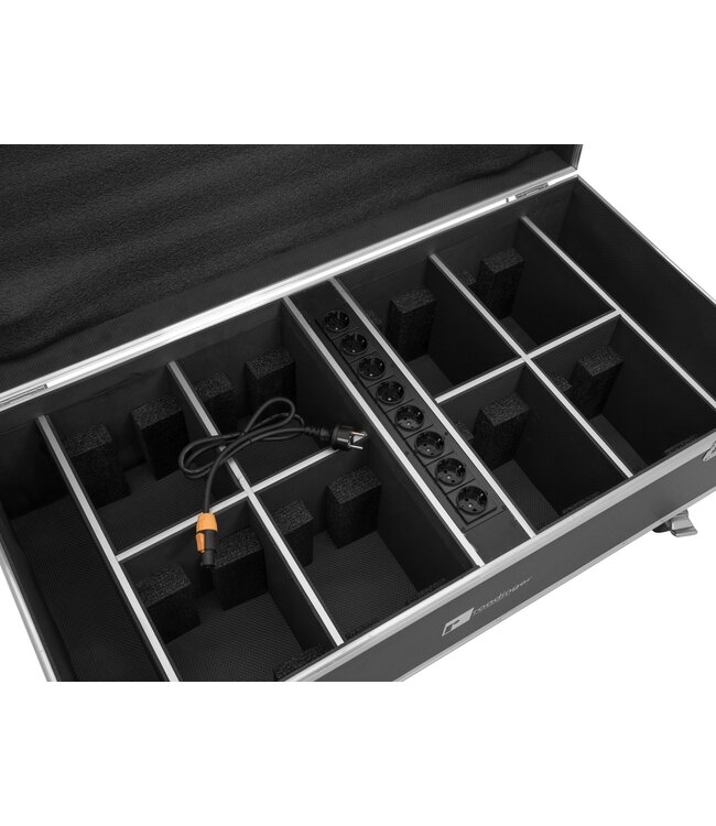ROADINGER Flightcase 8x AKKU IP PAR 7 QCL WDMX met oplaadfunctie