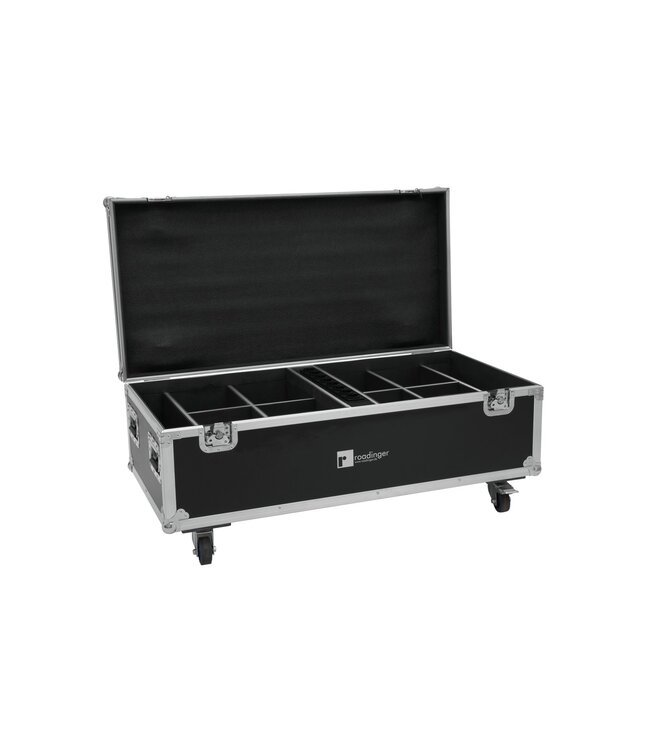 ROADINGER Flightcase 8x AKKU IP PAR 7 QCL WDMX met oplaadfunctie