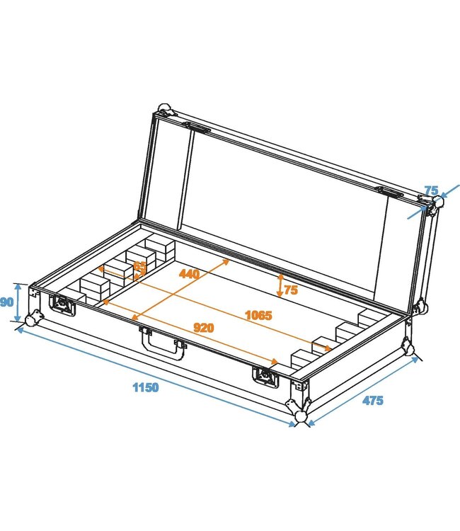 ROADINGER Flightcase 4x LED BAR-252 RGB