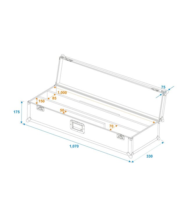 ROADINGER Flightcase 2x LED STP-7