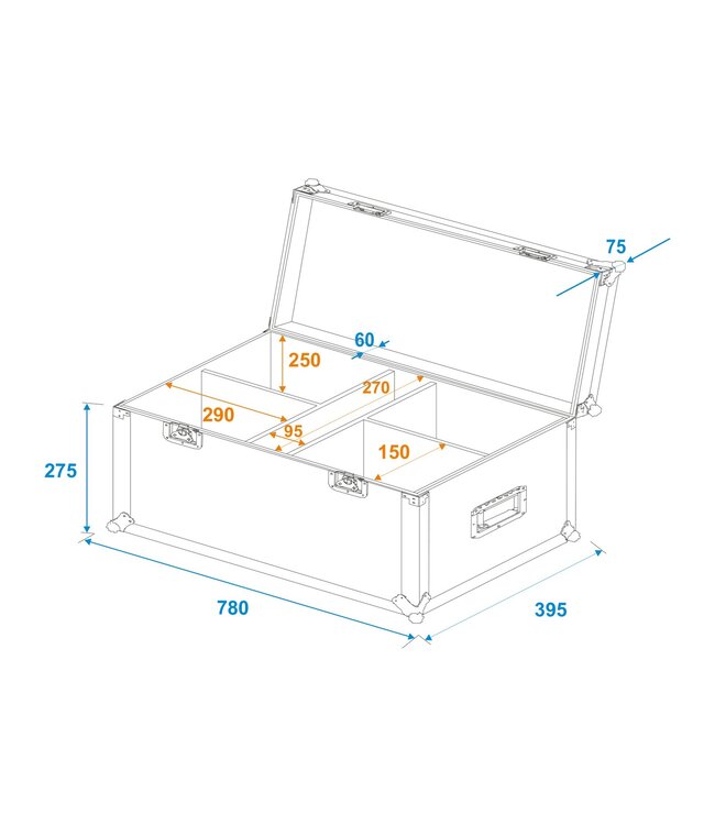 ROADINGER Flightcase 4 x LED CBB-2 COB Bar