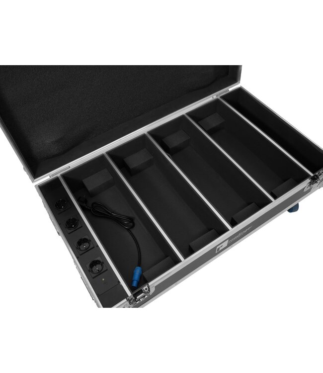 ROADINGER Flightcase 4x AKKU BAR-6 QCL met oplaadfunctie