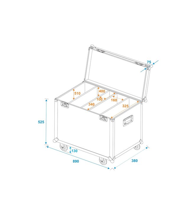 ROADINGER Flightcase 4x Multiflood Pro