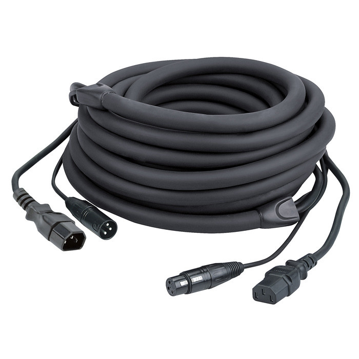 DAP DAP FP12 - IEC stroom XLR male - IEC stroom XLR female - DMX 1,5 meter