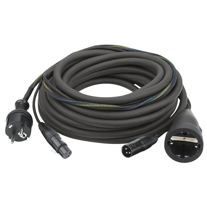 DAP DAP FP09 - Schuko/XLR F - Schuko/XLR M 20 m Audio / Power, zwarte mantel