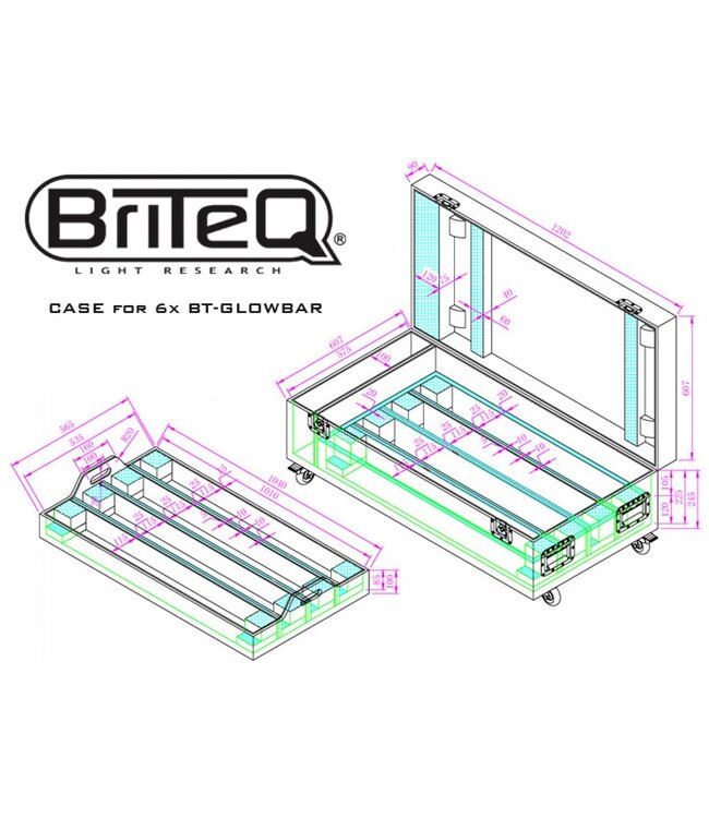 BRITEQ case 8x BT glowbar