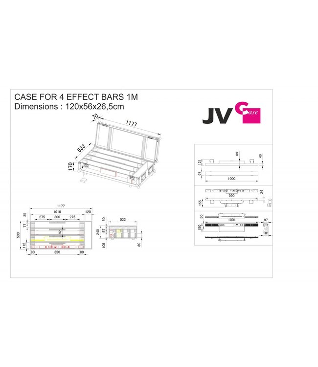 BRITEQ case 4 effect bars 1 meter