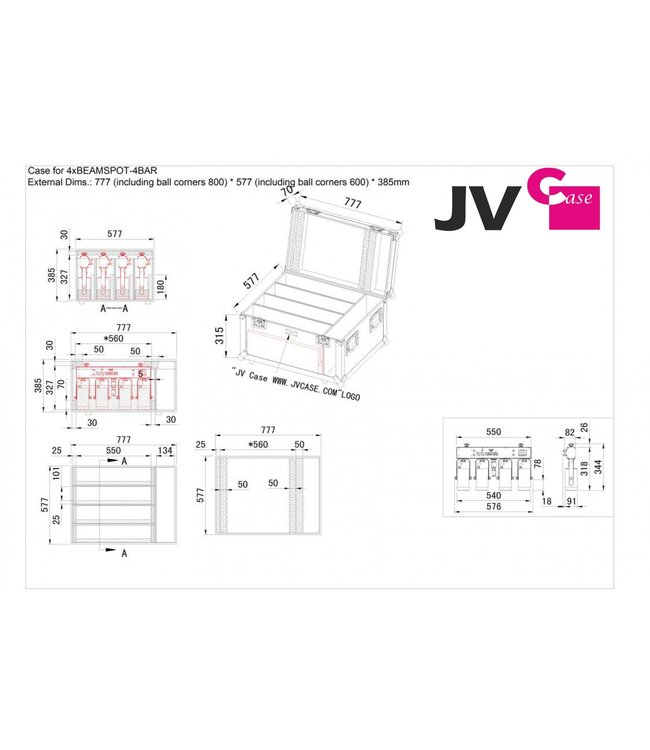 BRITEQ case 4x beamspot 4bar