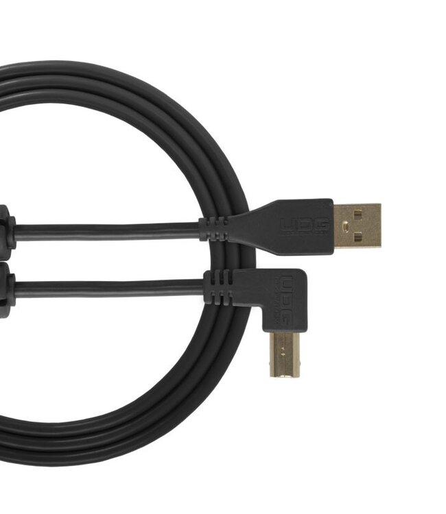 UDG UDG Ultimate Audio Cable USB 2.0 A-B black Angled 1m