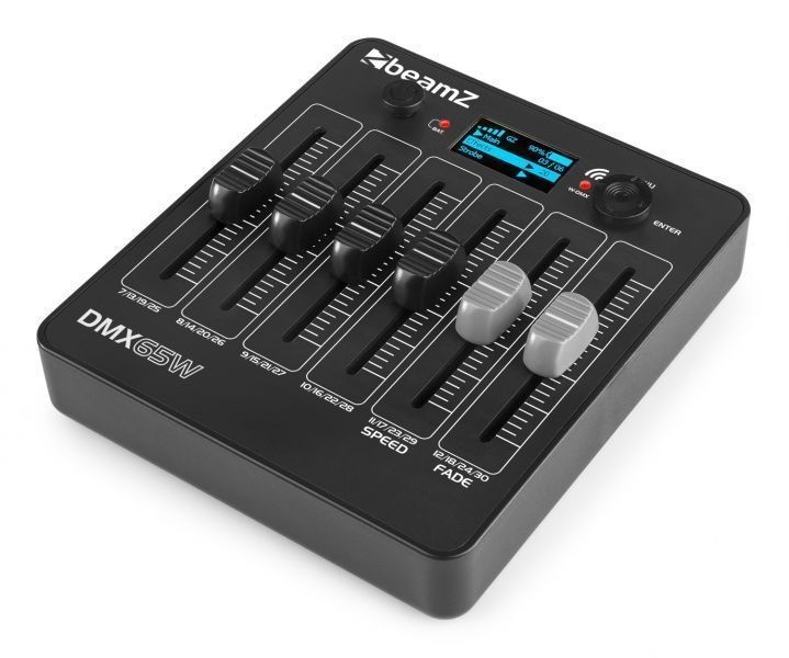Beamz DMX65W 30 kanaals draadloze DMX controller op accu