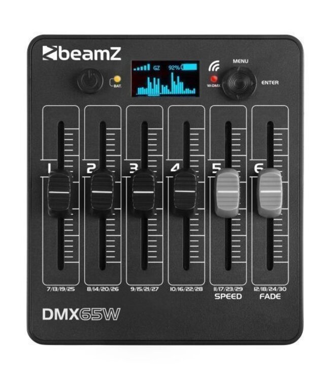 Beamz DMX65W 30 kanaals draadloze DMX controller op accu 17/04/2023