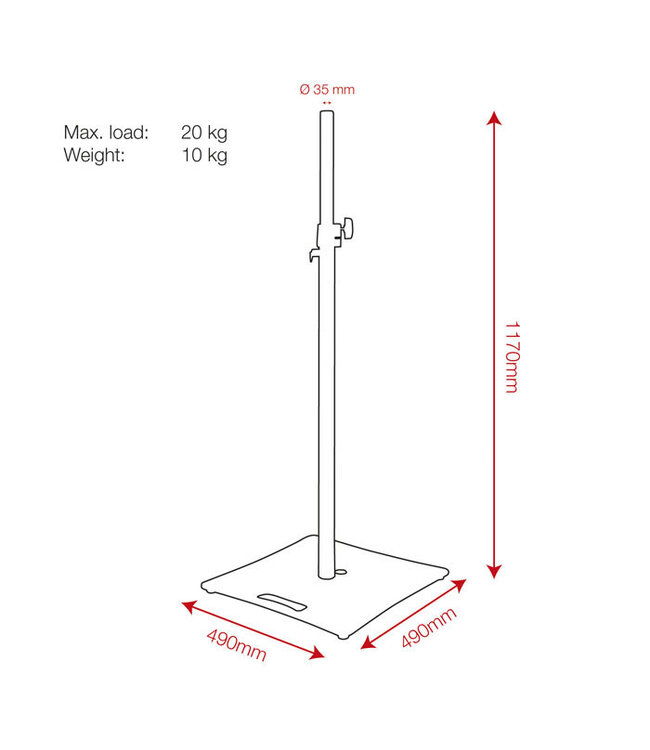Showgear Speakerstandaard met Baseplate