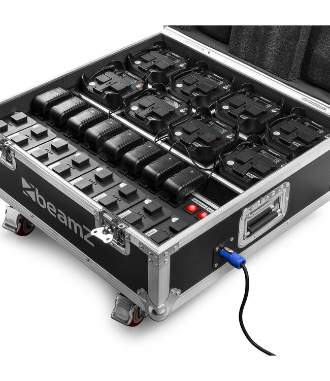 Beamz FCC10 flightcase met oplaadfunctie voor 8 BBP54 / BBP59 Uplighters