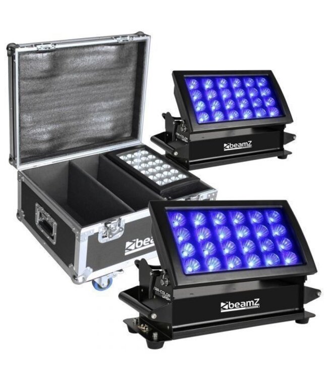 Beamz StarColor 360 (twee stuks) in FL2 flightcase