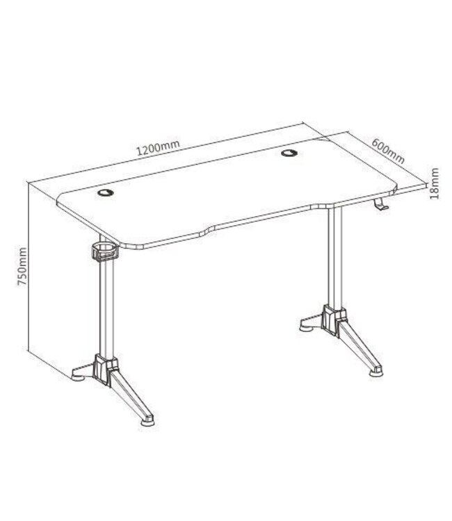 Vonyx DB20 gaming bureau met LED verlichting