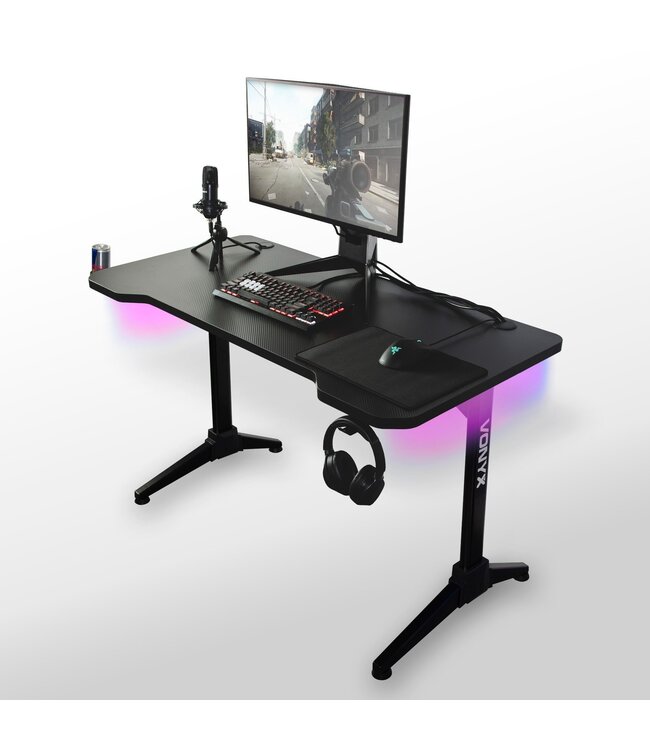 Vonyx DB20 gaming bureau met LED verlichting