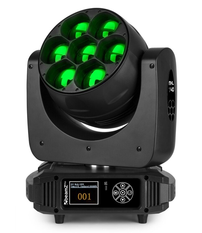 Beamz MHL740 led wash zoom movinghead set