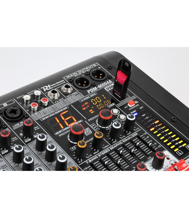 Power Dynamics PDM-M804A 8kanaals mixer met versterker