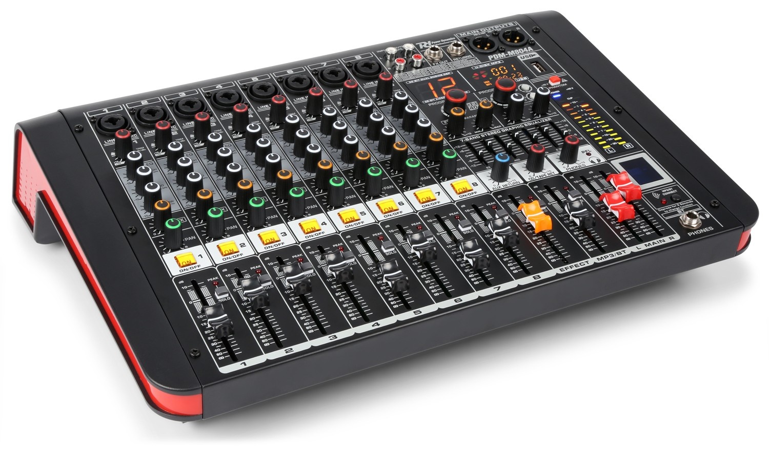 Power Dynamics PDM-M804A 8kanaals mixer met versterker