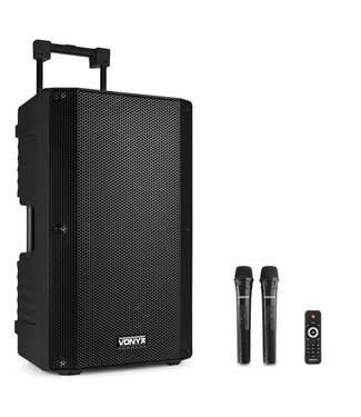 Vonyx VSA700 draagbare speaker op accu met 2x draadloze microfoon