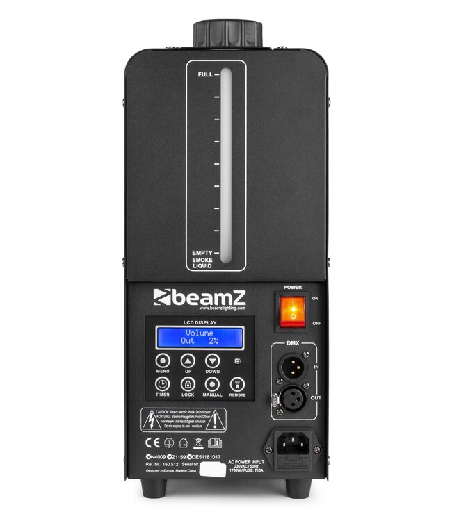 Beamz H2000 fazer rookmachine dmx