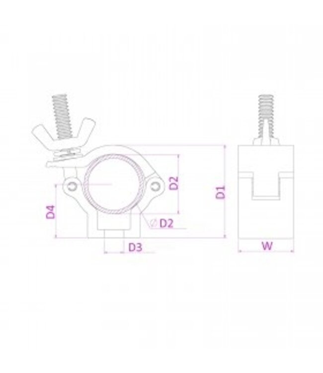 Beamz BC35B 75 half coupler truss klem