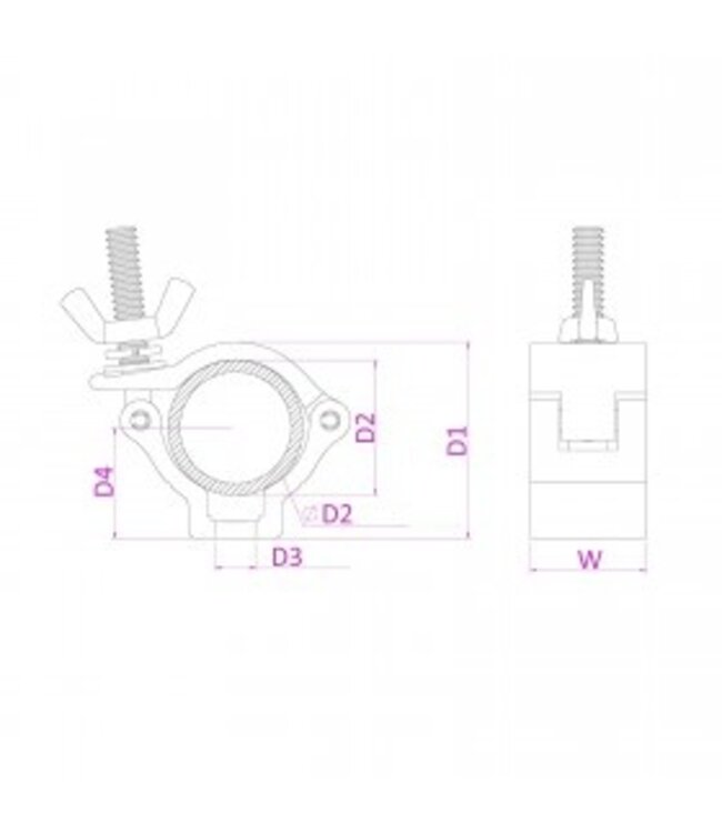 Beamz BC38B-75 half coupler truss haak