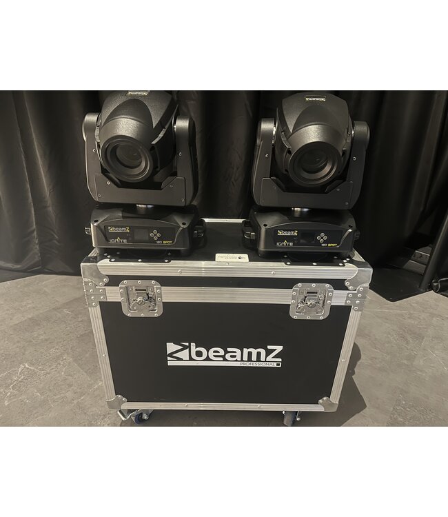 B-stock BeamZ Set van 2 IGNITE 180 spot LED Movingheads in Flightcase