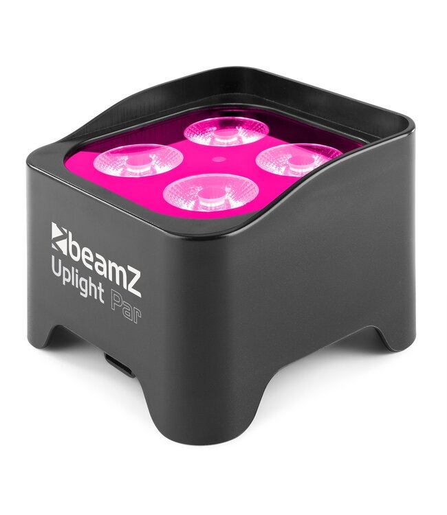 Beamz BBP90 accu uplight set van 4 in tas