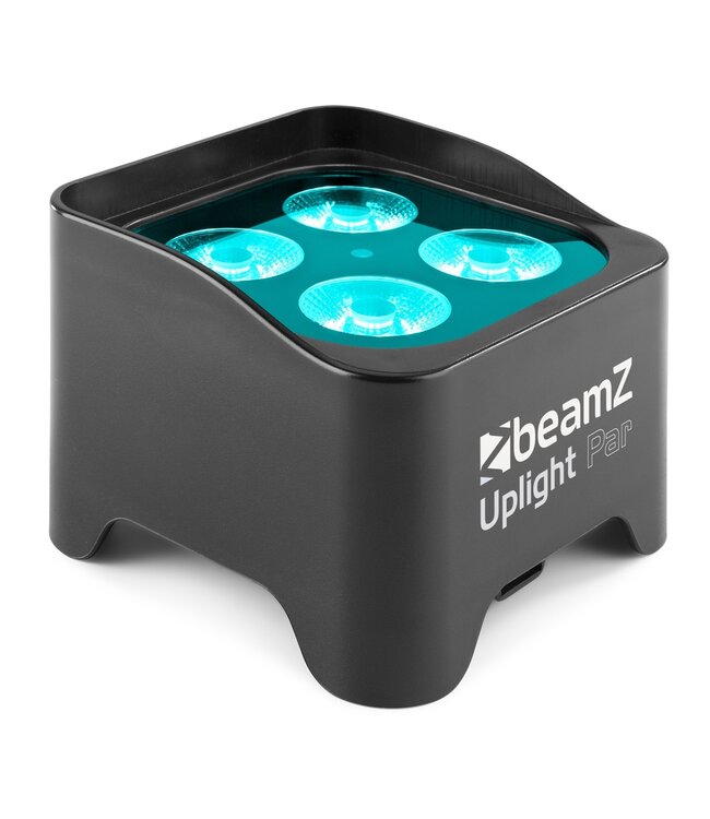 Beamz BBP90 accu uplight set van 4 in tas