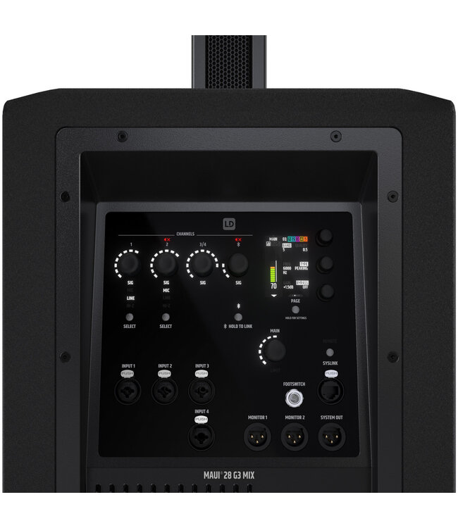 LD Systems MAUI 28 G3 MIX Kolomspeaker met ingebouwde mixer zwart/wit