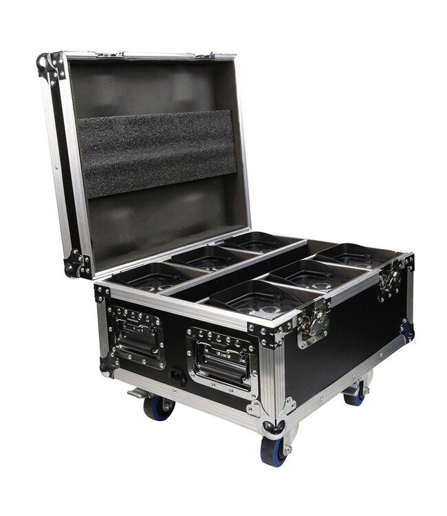 Beamz BBP62 accu uplight 6 stuks in flightcase