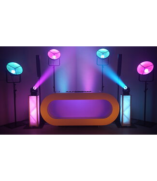 DDEQ Huur stijlvolle witte ovale led DJ booth