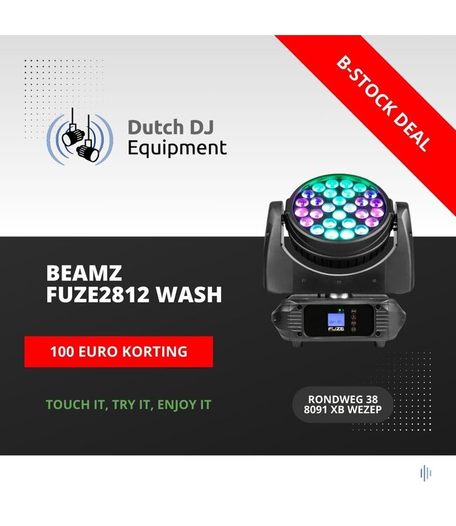 Beamz Demomodel BeamZ FUZE2812 wash movinghead met zoom