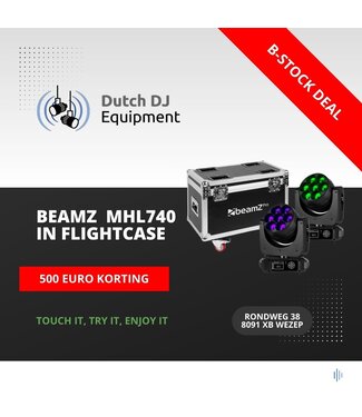 Beamz Demo Beamz MHL740 led wash zoom movinghead set