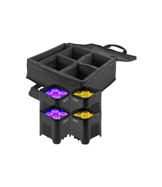 Beamz BeamZ BBP54 set van 4 Uplights met tas