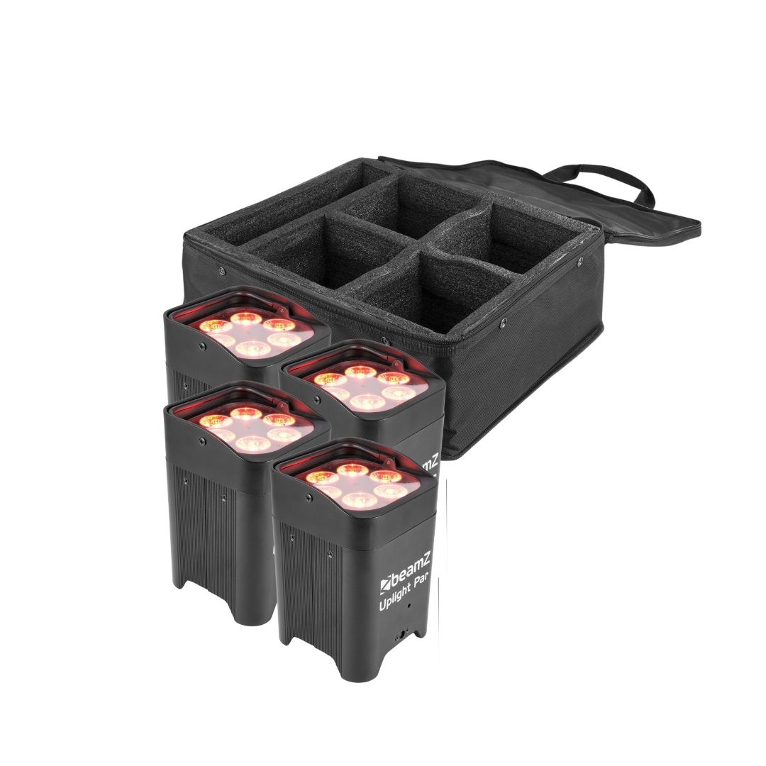 Beamz BBP96 Uplight set 4x met tas