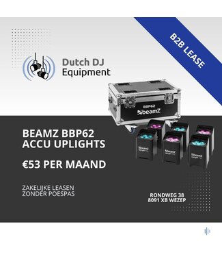 Beamz Beamz Beamz BBP62 accu uplight 6 stuks in flightcase B2B lease