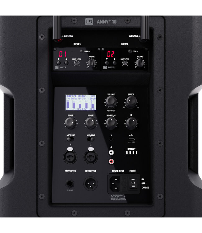 LD Systems ANNY® 10 HHD 2 accu speaker met bluetooth en 2x wireless microfoon