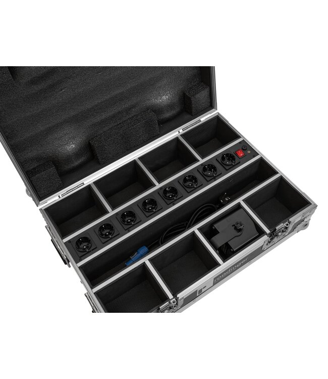 ROADINGER Flightcase 8x AKKU Mini IP UP-4 QCL Spot MK2 with charging function