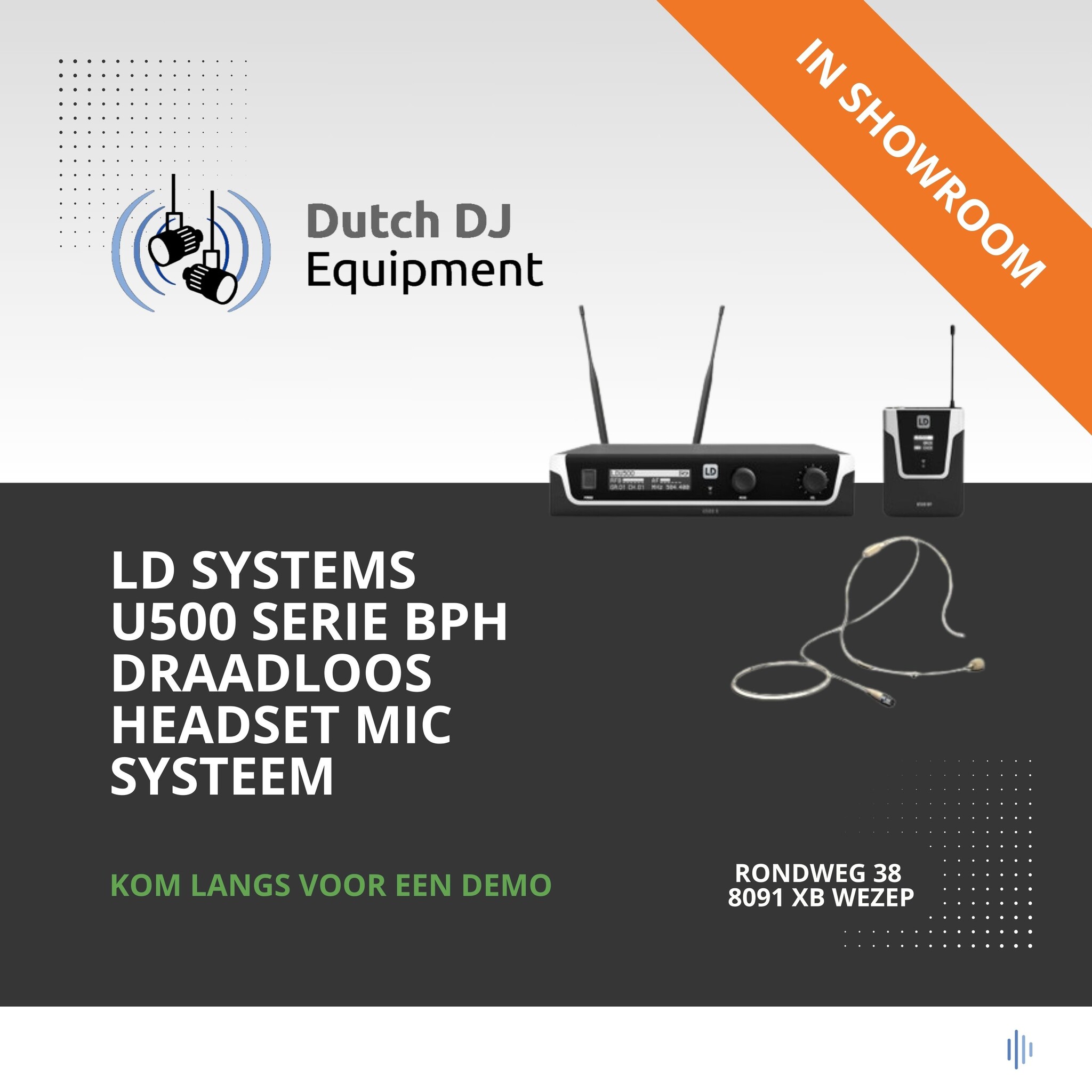 LD Systems U500 serie BPH Draadloos Microfoonsysteem met 1x Bodypack en Headset