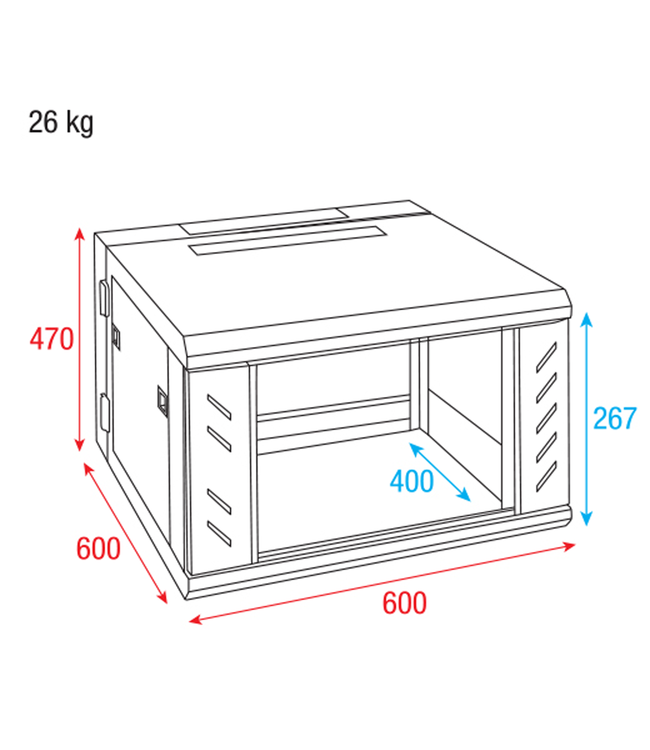 Showgear RCA-WMH-6 19inch rack Netwerkkast U6