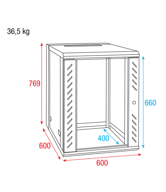 Showgear RCA-WMH-15 rack 19 inch netwerkkast U15