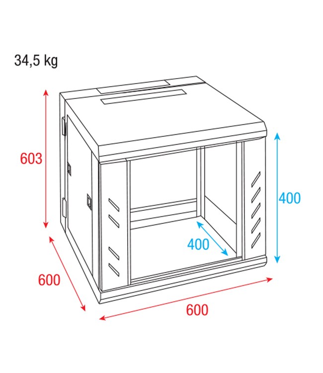 Showgear RCA-WMH-9 rack 19 inch netwerkkast U9